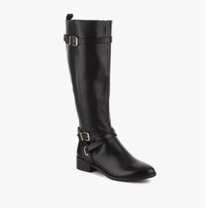 Essex Lane Wide Calf Black Riding Boots